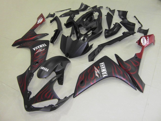Yamaha R1 07-08 Motorrad Verkleidungen - Matt Rot Flamme Yamaha R1 07-08 Motorrad Verkleidungen - Matt Rot Flamme