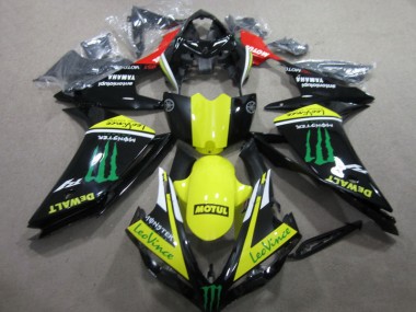 Yamaha R1 07-08 Motorrad Verkleidungen - Schwarz Gelb Motul Leovince