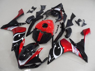 Yamaha R1 07-08 Motorrad Verkleidungen - Schwarz rot Glänzend