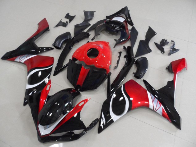 Yamaha R1 07-08 Motorrad Verkleidungen - Schwarz rot Glänzend Yamaha R1 07-08 Motorrad Verkleidungen - Schwarz rot Glänzend