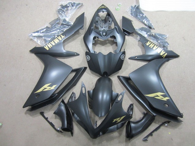 Yamaha R1 07-08 Motorrad Verkleidungen - Schwarz und Gold Aufkleber Yamaha R1 07-08 Motorrad Verkleidungen - Schwarz und Gold Aufkleber