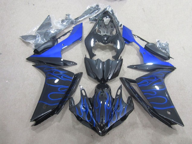 Yamaha R1 07-08 Motorrad Verkleidungen - Schwarze Blau Flamme Yamaha R1 07-08 Motorrad Verkleidungen - Schwarze Blau Flamme