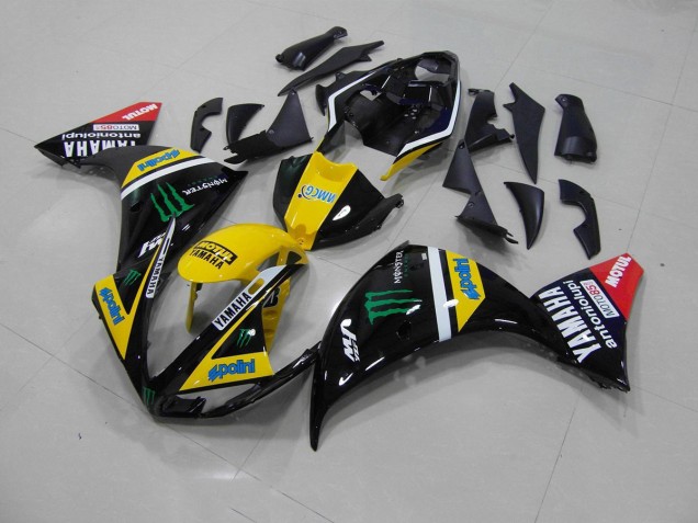 Yamaha R1 09-11 Motorrad Verkleidung - Gelb Schwarz Monster Yamaha R1 09-11 Motorrad Verkleidung - Gelb Schwarz Monster