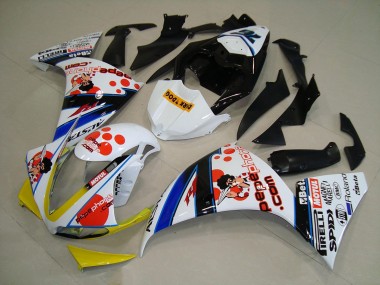Yamaha R1 09-11 Motorrad Verkleidungen - Weiß Schwarz Pepe Phone