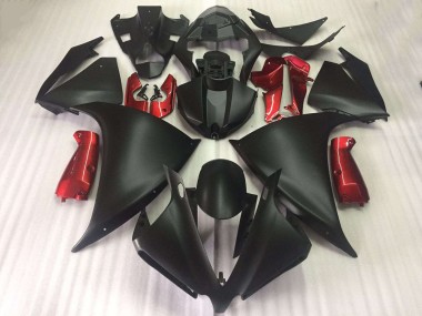 Yamaha R1 12-14 Motorrad Verkleidungen - Matt Schwarz Glänzend Rot