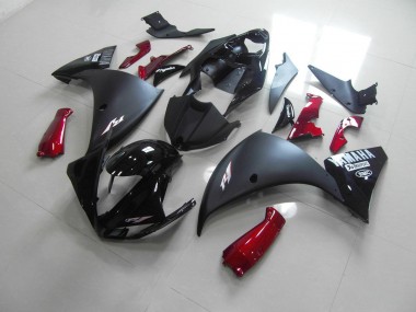 Yamaha R1 12-14 Motorrad Verkleidungen - Matt Schwarz Rot