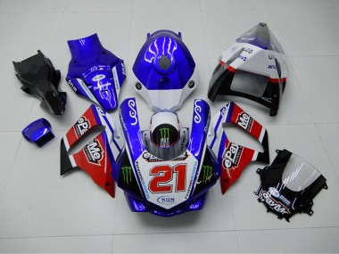 Yamaha R1 15-19 Motorrad Verkleidungen - Blau Rot KGN 21