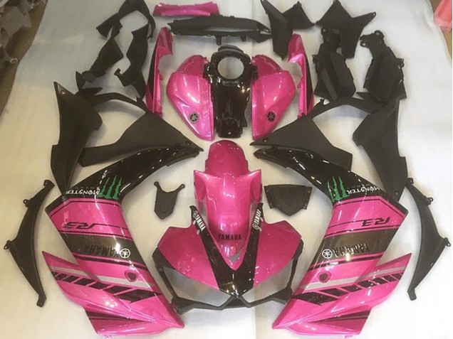 Yamaha R3 15-22 Motorrad Verkleidungen - Rosa und Schwarz Yamaha R3 15-22 Motorrad Verkleidungen - Rosa und Schwarz