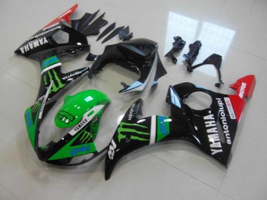 Yamaha R6 03-05 Motorrad Verkleidungen - Grünes Monster