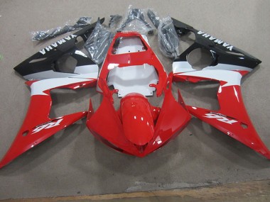 Yamaha R6 03-05 Motorrad Verkleidungen - Rot Weiß Aufkleber