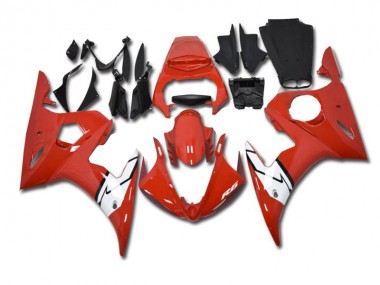Yamaha R6 03-05 Motorrad Verkleidungen - Rot Weiß