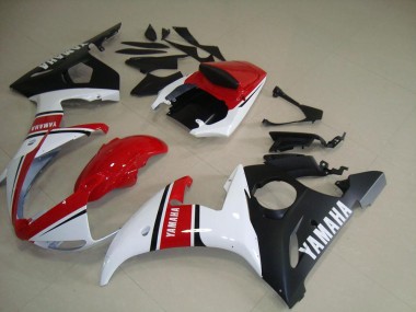 Yamaha R6 03-05 Motorrad Verkleidungen - Rot Weiß Matt Schwarz