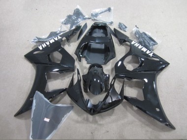 Yamaha R6 03-05 Motorrad Verkleidungen - Schwarz Weiß Aufkleber