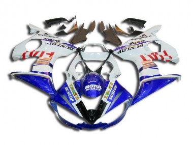 Yamaha R6 03-05 Motorrad Verkleidungen - Weiß Blau Fiat Motul Dunlop