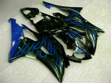 Yamaha R6 08-16 Motorrad Verkleidungen - Blau Flamme Schwarz
