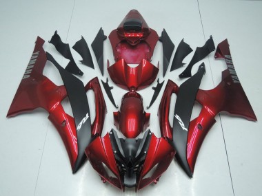 Yamaha R6 08-16 Motorrad Verkleidungen - Candy Rot und Schwarz