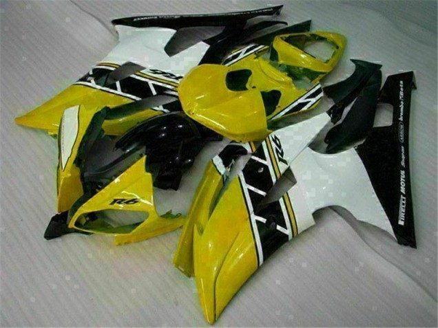Yamaha R6 08-16 Motorrad Verkleidungen - Gelb Weiß Yamaha R6 08-16 Motorrad Verkleidungen - Gelb Weiß