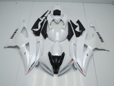 Yamaha R6 08-16 Motorrad Verkleidungen - Perl Weiß und roter Aufkleber