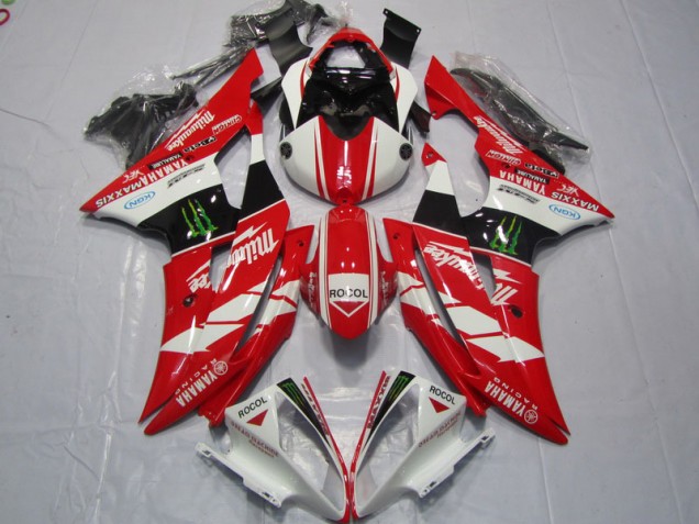 Yamaha R6 08-16 Motorrad Verkleidungen - Rot Weiß Rocol Yamaha R6 08-16 Motorrad Verkleidungen - Rot Weiß Rocol