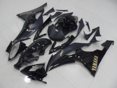 Yamaha R6 08-16 Motorrad Verkleidungen - Schwarz mit goldenem Aufkleber