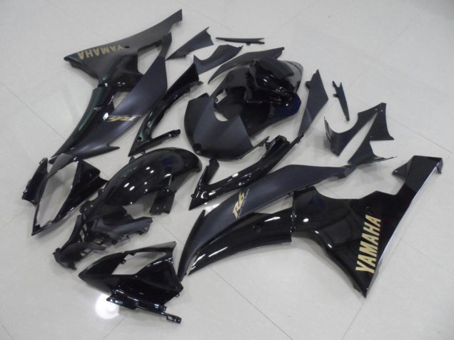 Yamaha R6 08-16 Motorrad Verkleidungen - Schwarz mit goldenem Aufkleber Yamaha R6 08-16 Motorrad Verkleidungen - Schwarz mit goldenem Aufkleber