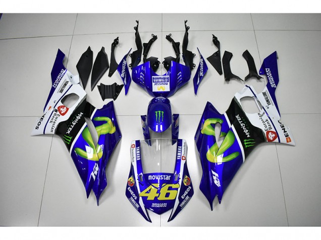 Yamaha R6 17-23 Motorrad Verkleidungen - Monster Blau Movistar 46 Yamaha R6 17-23 Motorrad Verkleidungen - Monster Blau Movistar 46