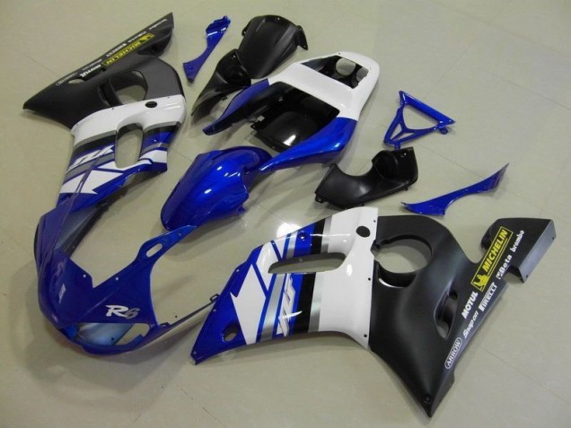 Yamaha R6 98-02 Motorrad Verkleidungen - Blau, Weiß und Schwarz Yamaha R6 98-02 Motorrad Verkleidungen - Blau, Weiß und Schwarz