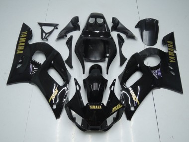 Yamaha R6 98-02 Motorrad Verkleidungen - Glänzend Schwarz Gold Aufkleber