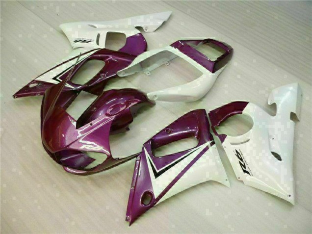 Yamaha R6 98-02 Motorrad Verkleidungen - Lila Weiß Yamaha R6 98-02 Motorrad Verkleidungen - Lila Weiß